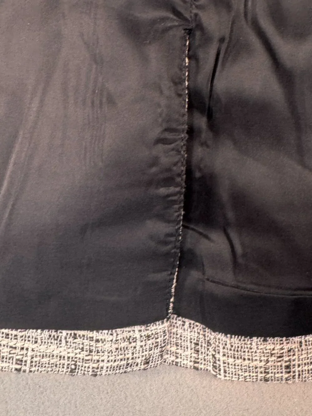 J Crew 365 Blazer W 14 Open Front Lined Blazer Preppy Black White Tweed Career